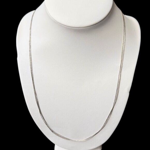 Vintage 925 Sterling Multi Strand Liquid Silver Necklace Set 18" 24" 30" Pollack - Picture 4 of 16